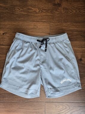 Municipal Men's Field Day Shorts Light Blue Athletic Drawstring Size S